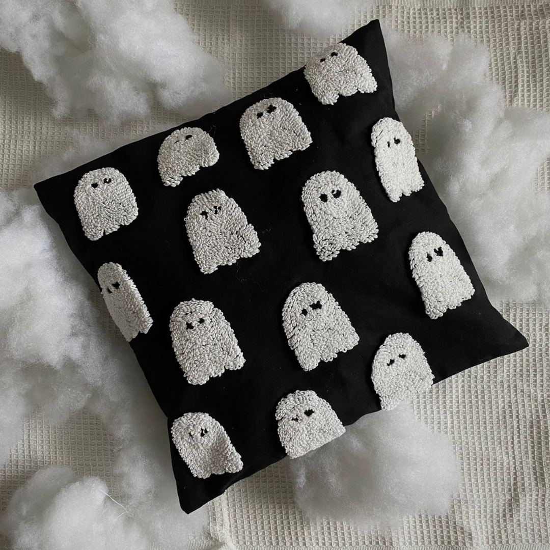 Halloween throw pillow cover, tufted accent pillow